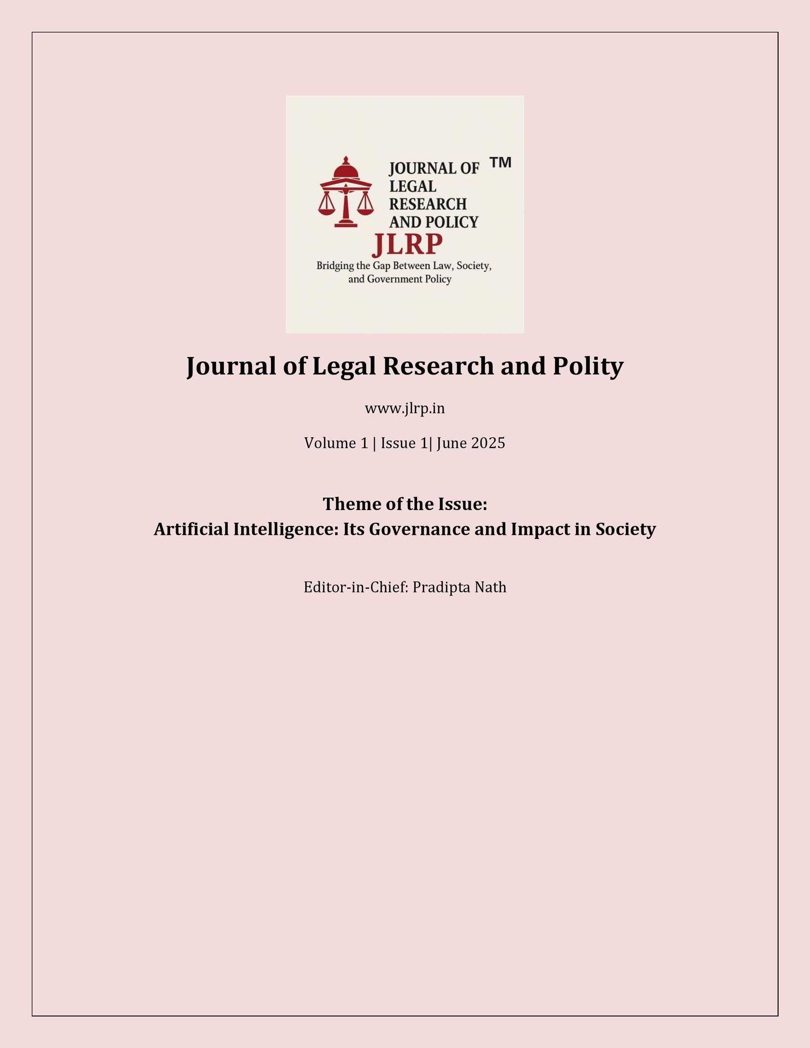 Journal of Legal Research and Polity | Volume 1 | Issue 1 | June 2025